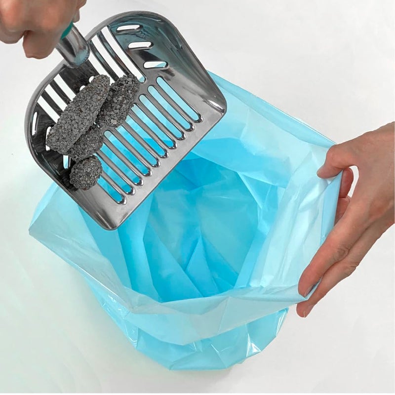 BOS Amazing Odor Sealing Cat Waste Disposal Bags - Durable, Unscented [Size: L, Color: light blue] (60 Count, Pack of 1) (60 Bags) â˜…NOT a litter box liner - Image 3